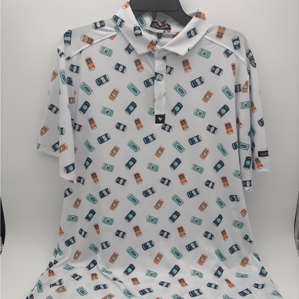 NWT Mens Bad Birdie Size XL Crushable Pattern Core Performance Polo Shirt Top - Picture 3 of 6